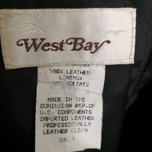 West Bay Leather Pencil Skirt Suede Trim Black Size 10 - Picture 5 of 5